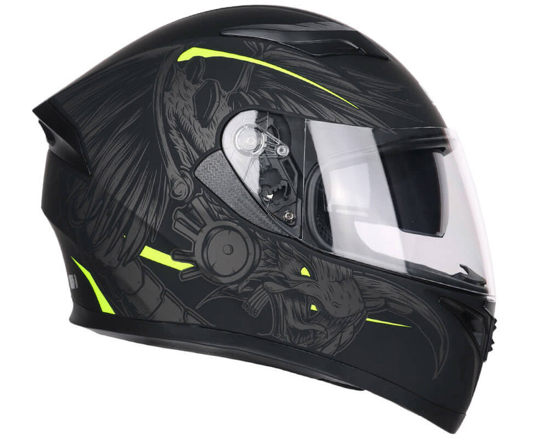 Casco Integrale per Scooter Visiera Lunga CGM Tampere Indian 316S Giallo Fluo Opaco Varie Misure-5