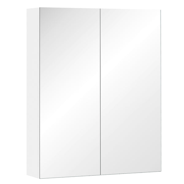 online Pensile da Bagno 2 Ante Specchio in MDF 60x15x75 cm  Morning Bianco