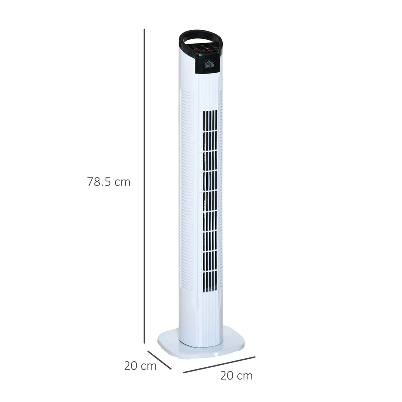Ventilatore a Colonna Ø20x78,5 cm 3 Velocità Bianco-3