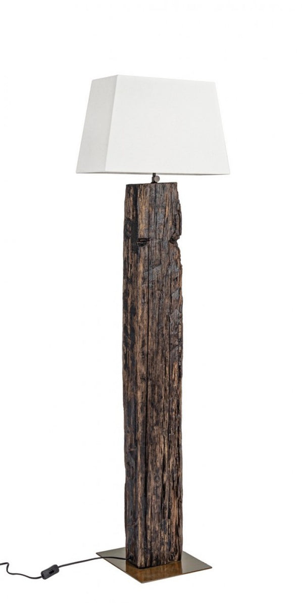 Lampada da Terra Piantana 45x30x155 cm E27 in Legno Pralume in Cotone Bianco online