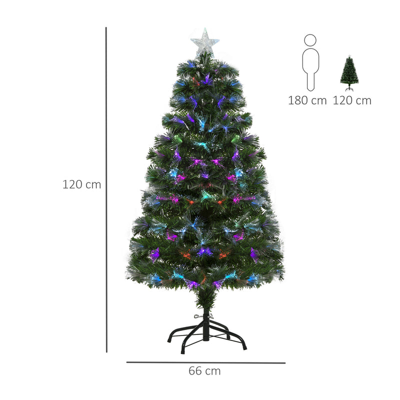 Albero di Natale Artificiale 120 cm in PVC 130 LED Verde -3