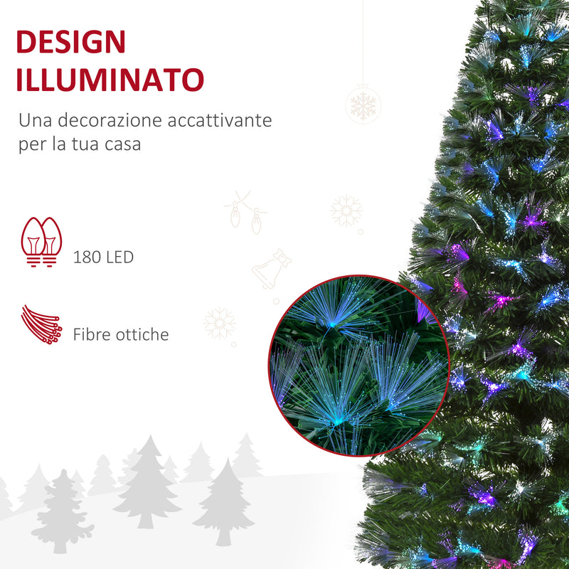 Albero di Natale Artificiale 150 cm in Fibra Ottica Foltissimo con 180 LED -4