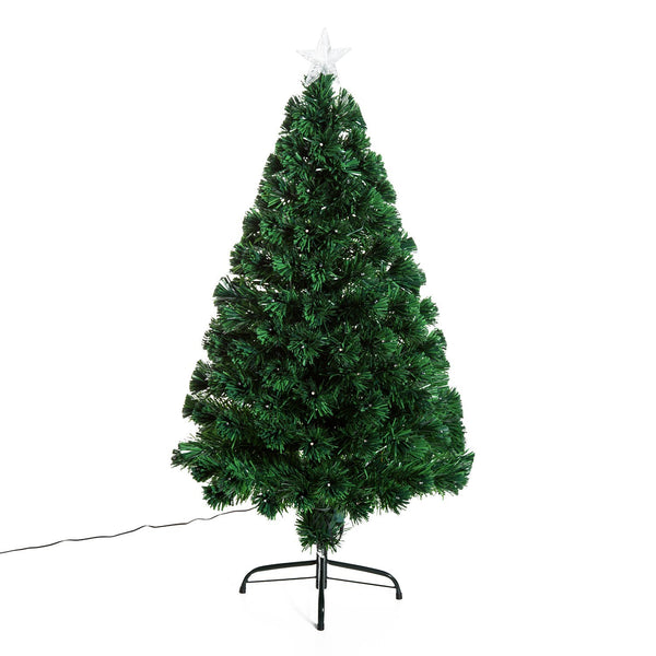 Albero di Natale Artificiale 120 cm 130 Rami in PVC con LED Verde sconto