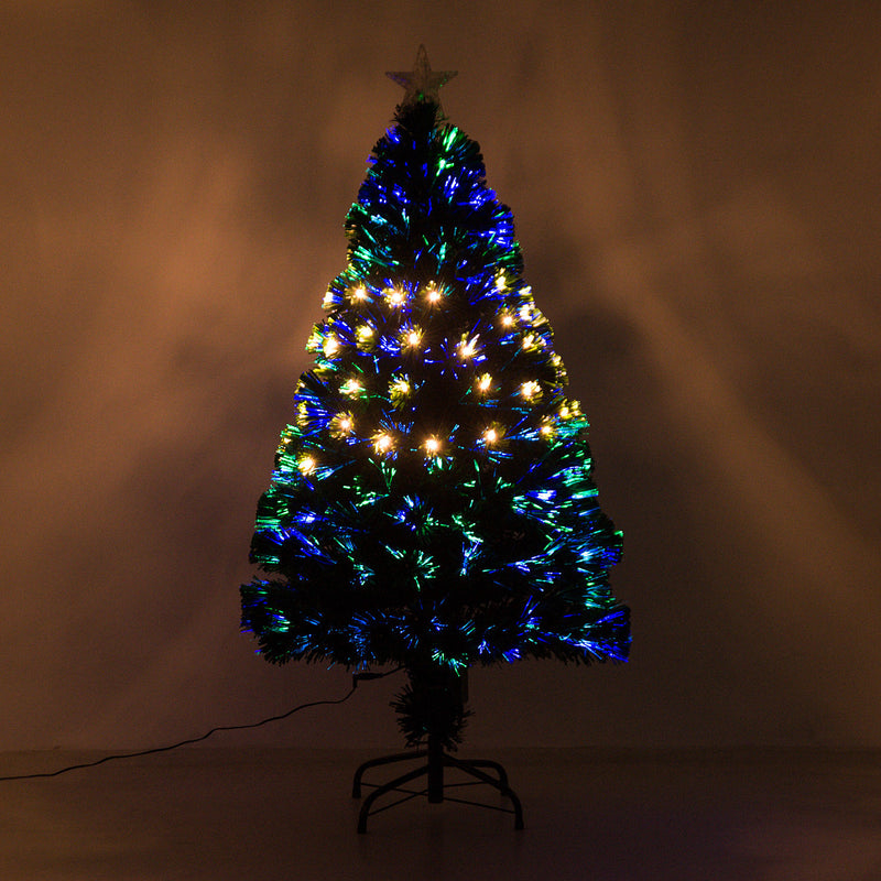 Albero di Natale Artificiale 120 cm 130 Rami in PVC con LED Verde -6
