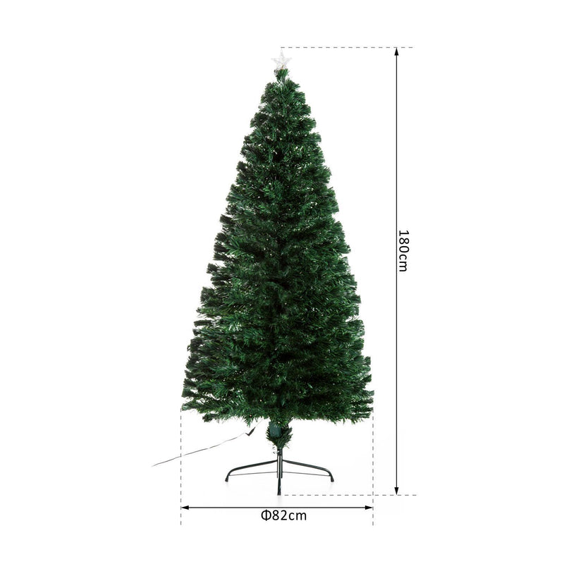 Albero di Natale Artificiale 180 cm 230 Rami in PVC con Luci LED Verde -3