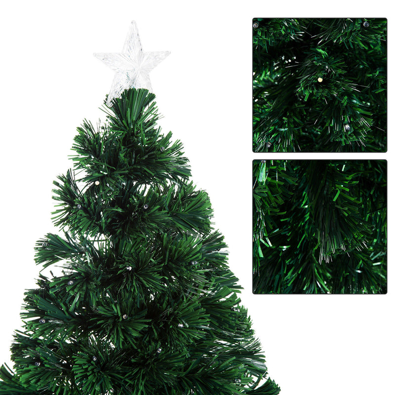 Albero di Natale Artificiale 180 cm 230 Rami in PVC con Luci LED Verde -7