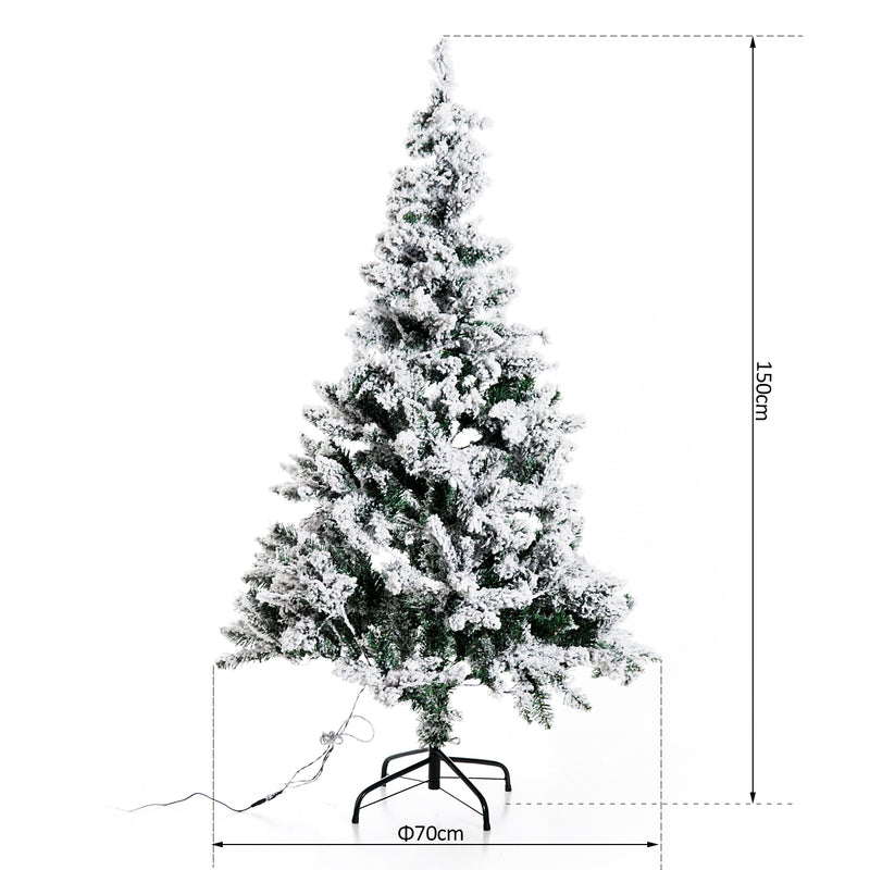 Albero di Natale Artificiale 150 cm con LED Verde -3