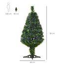 Albero di Natale Artificiale 90 cm 90 Rami in PVC e Fibra Ottica Verde -3