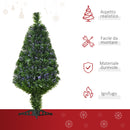 Albero di Natale Artificiale 90 cm 90 Rami in PVC e Fibra Ottica Verde -7