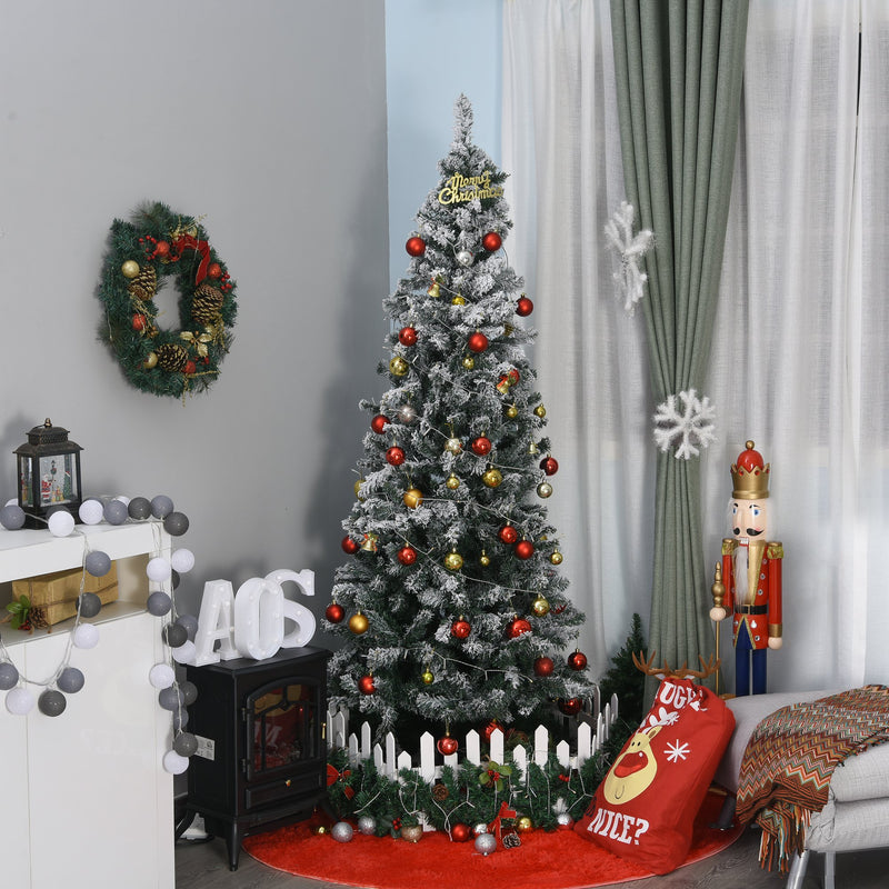 Albero di Natale Artificiale Innevato 210 cm 631 Rami  Pino Verde-4