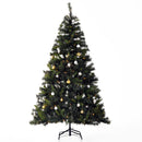 Albero di Natale Artificiale 180 cm 200 LED e Palline Decorative Verde -2