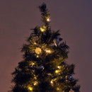 Albero di Natale Artificiale 180 cm 200 LED e Palline Decorative Verde -6