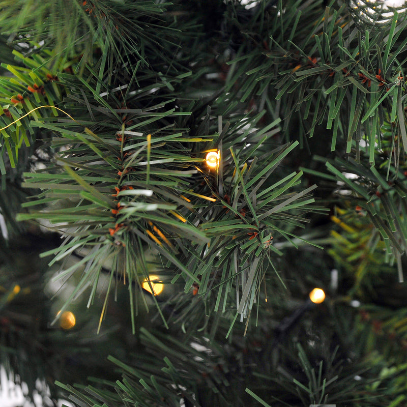 Albero di Natale Artificiale 180 cm 200 LED e Palline Decorative Verde -9