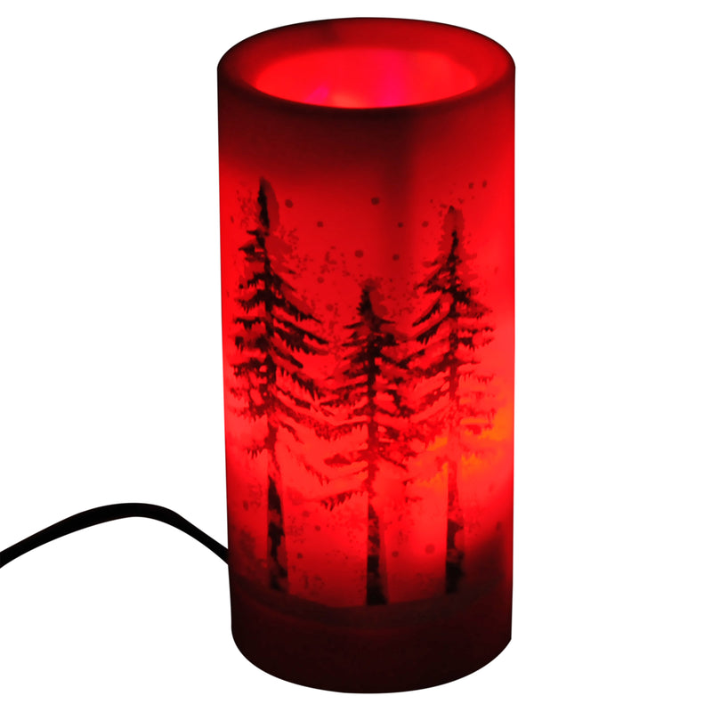 Candela di Natale LED con Proiettore 4 Effetti di Luce Rosso Ø7x15 cm -7