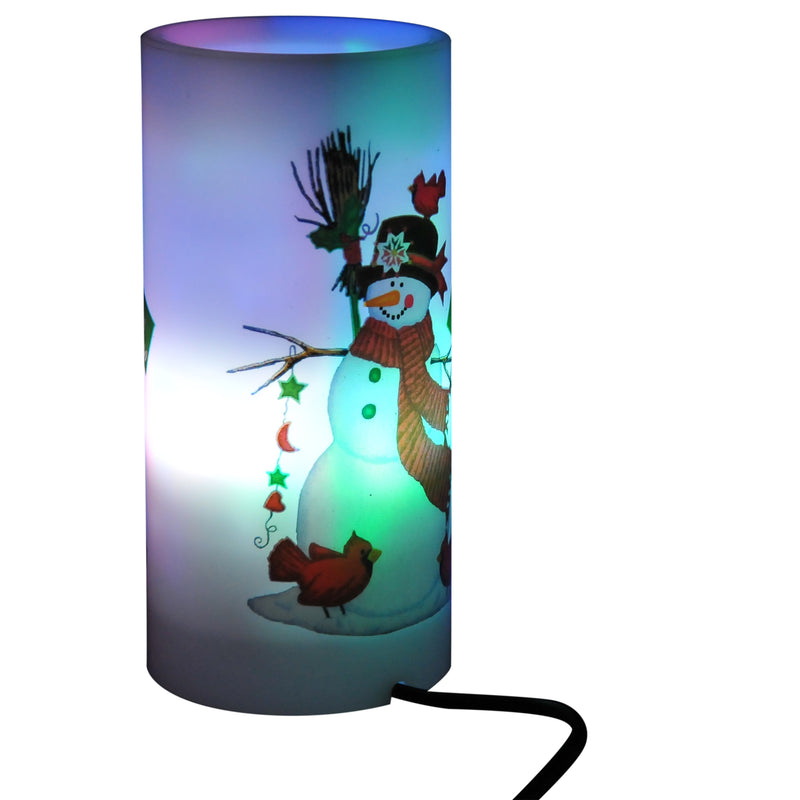 Candela di Natale LED con Proiettore 4 Effetti di Luce Bianco Ø7x15 cm -8