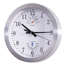Orologio da Parete Movimento Silenzioso con Termometro e Barometro Argento Ø24.8x4.2 cm -1