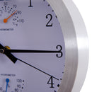 Orologio da Parete Movimento Silenzioso con Termometro e Barometro Argento Ø24.8x4.2 cm -4