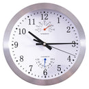 Orologio da Parete Movimento Silenzioso con Termometro e Barometro Argento Ø24.8x4.2 cm -8