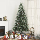 Albero di Natale Artificiale Innevato 180 cm 836 Rami con Bacche Rosse  Pino Verde-4