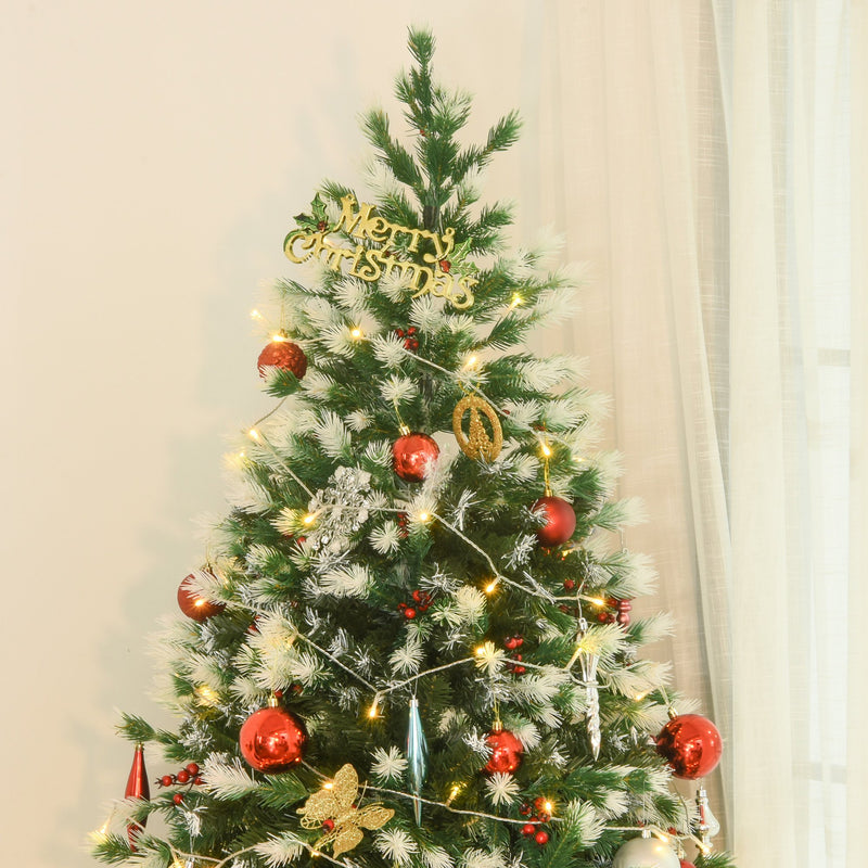 Albero di Natale Artificiale Innevato 180 cm 836 Rami con Bacche Rosse  Pino Verde-9