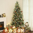 Albero di Natale Artificiale Innevato 210 cm 1172 Rami con Bacche Rosse  Pino Verde-2