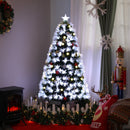 Albero di Natale Artificiale 120 cm 130 Rami con Luce LED Fibre Ottiche  Pino Verde-2