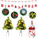 Set 2 Mini Alberi di Natale Artificiali Ø33x75 cm con 24 Luci Pigne e Bacche  Pino Verde-9