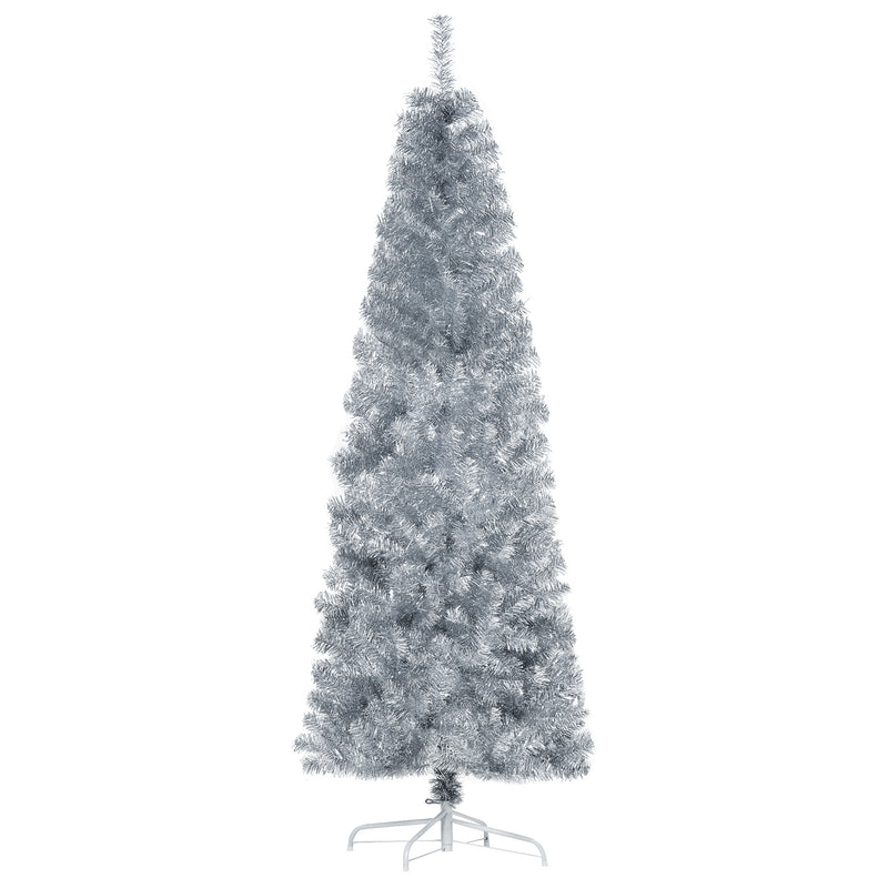 Albero di Natale Artificiale 180 cm 618 Rami Argento-1