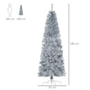 Albero di Natale Artificiale 180 cm 618 Rami Argento-3