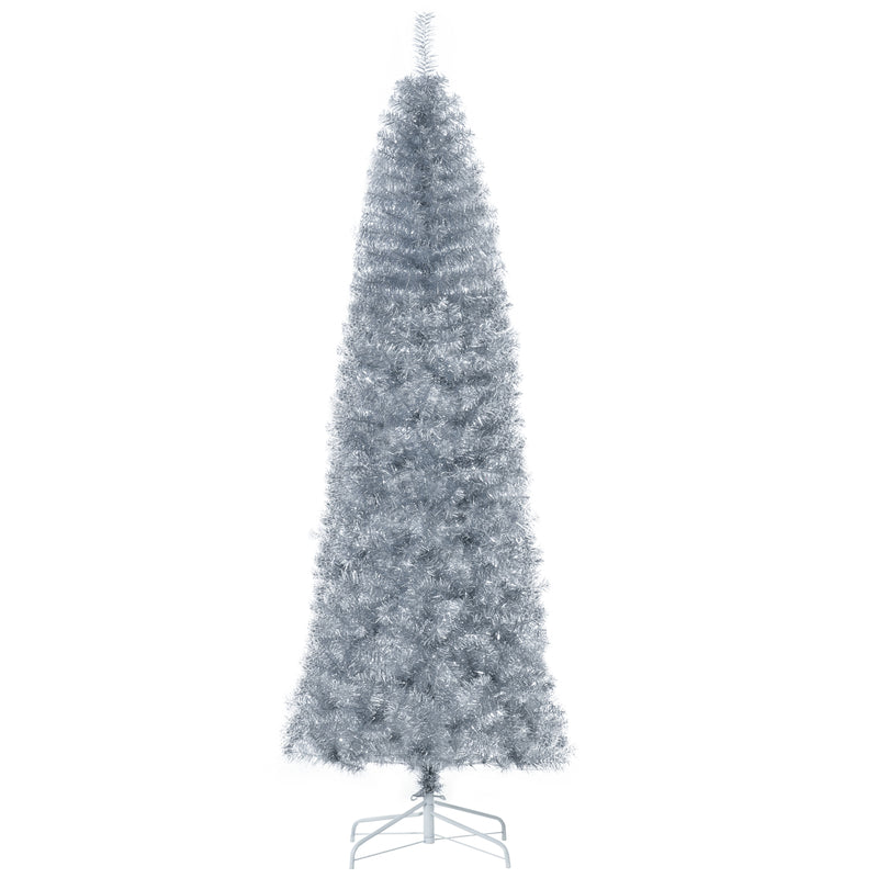 Albero di Natale Artificiale 210 cm 818 Rami Argento-1