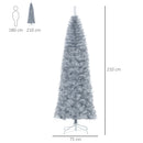 Albero di Natale Artificiale 210 cm 818 Rami Argento-3
