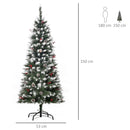 Albero di Natale Artificiale Innevato 150 cm 408 Rami con Pigne Verde-3