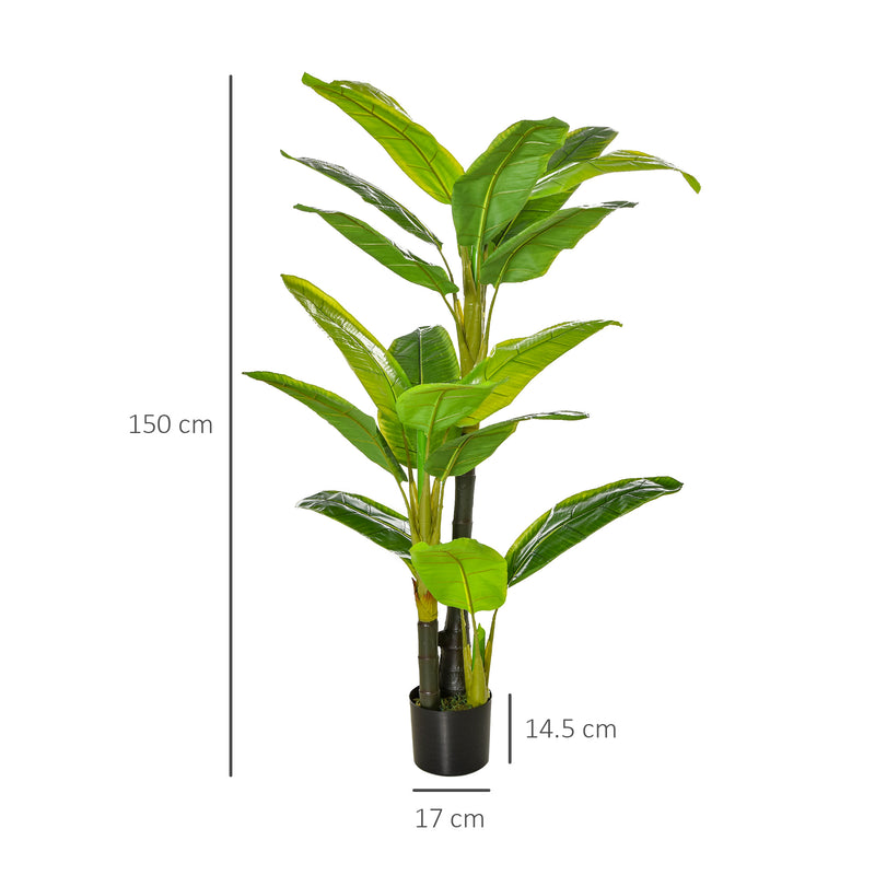 Pianta Artificiale Banano H150 cm con Vaso Verde – acquista su