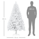 Albero di Natale Artificiale 180 cm 550 Rami in PVC Bianco-3