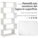 Libreria di Design Mobili Ufficio Scaffale in Legno 80x24x191 cm Bianco -5