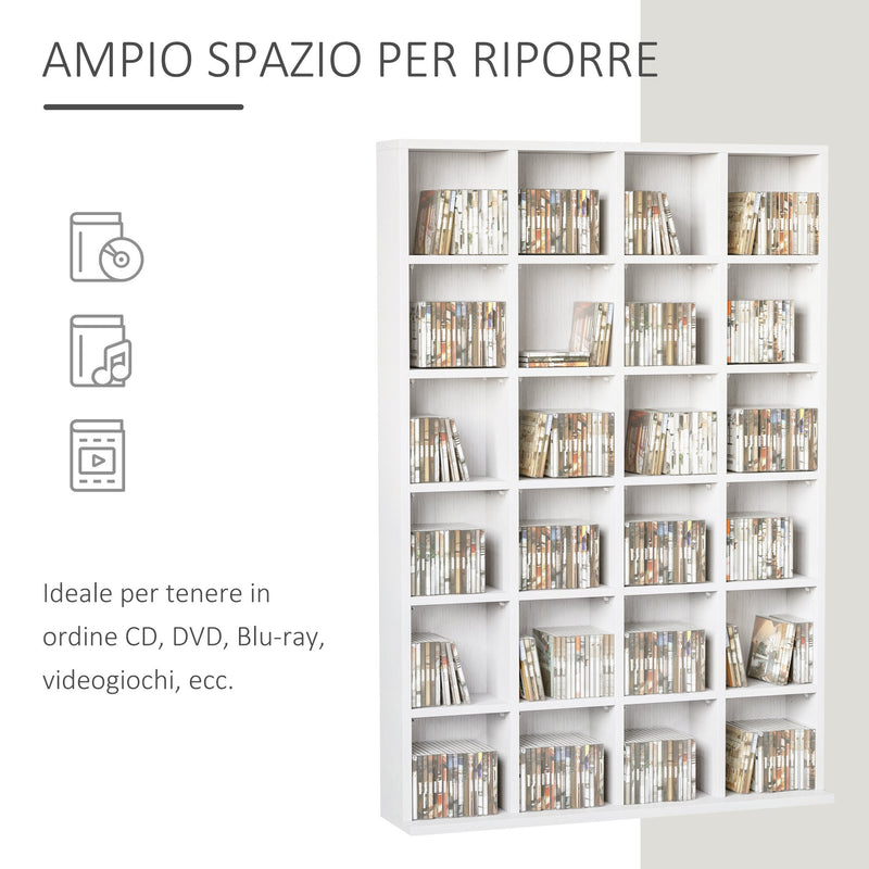 Libreria in Legno 24 Scomparti Bianco 130.5x89x20 cm -5
