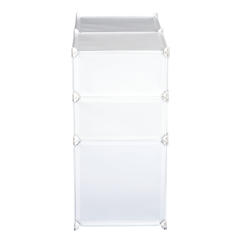 Armadio Guardaroba Scarpiera Modulare in Plastica 6 Cubi Bianco 75x37x73 cm -7