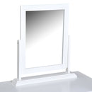 Tavolo da Trucco con Specchio Girevole Bianco 100x40x73 cm -4
