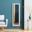 Specchio con Vano Portagioie da Parete in Legno Bianco MDF 36x108.5x11.5 cm -2