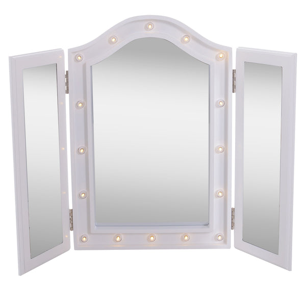Specchio da Trucco Ripiegabile Retroilluminato con 16 LED Bianco 73x53.5x4.5 cm prezzo