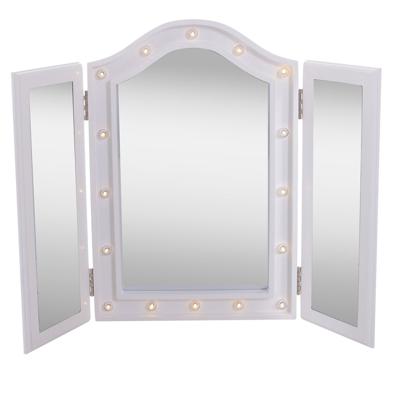 Specchio da Trucco Ripiegabile Retroilluminato con 16 LED Bianco 73x53.5x4.5 cm -1