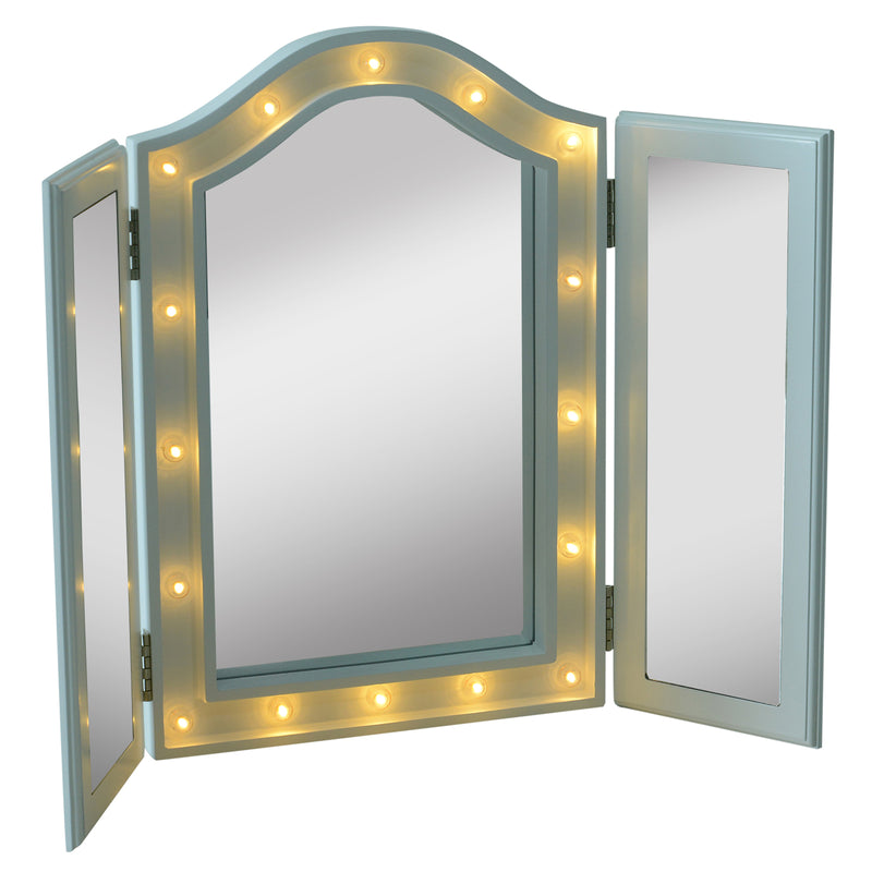 Specchio da Trucco Ripiegabile Retroilluminato con 16 LED Bianco 73x53.5x4.5 cm -4
