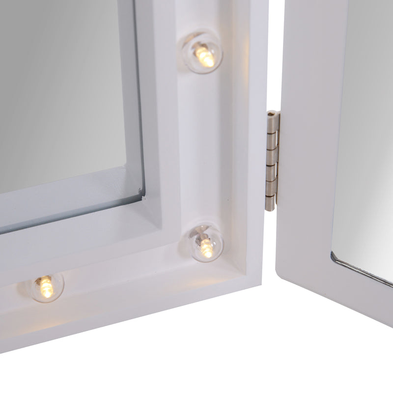 Specchio da Trucco Ripiegabile Retroilluminato con 16 LED Bianco 73x53.5x4.5 cm -6