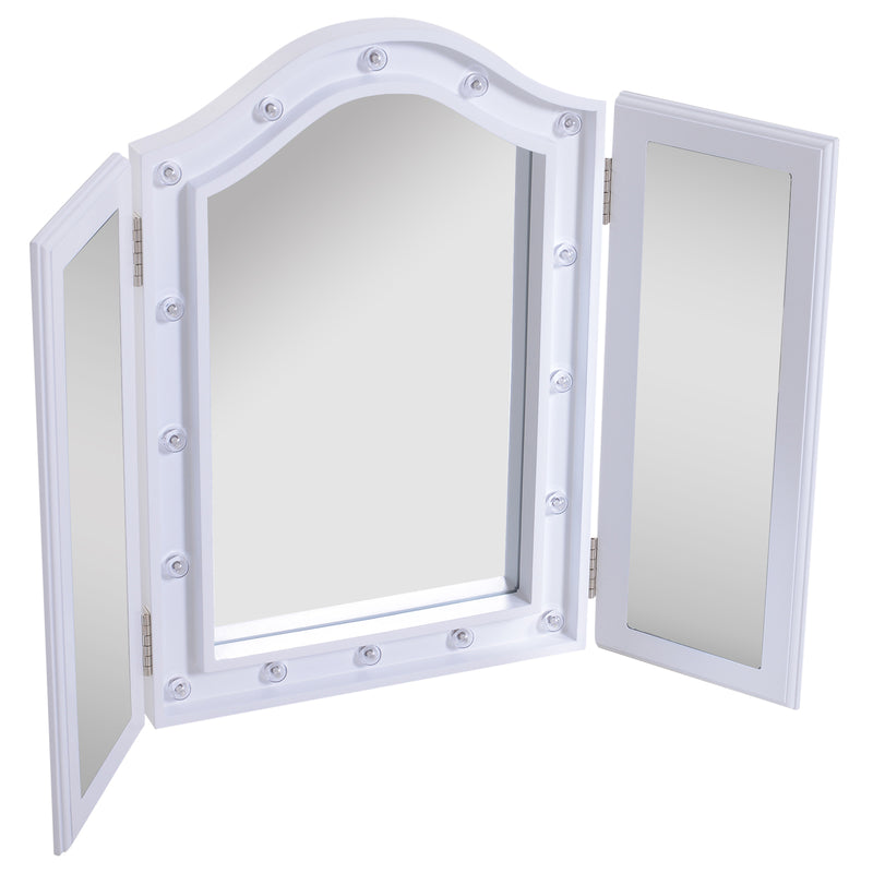 Specchio da Trucco Ripiegabile Retroilluminato con 16 LED Bianco 73x53.5x4.5 cm -9