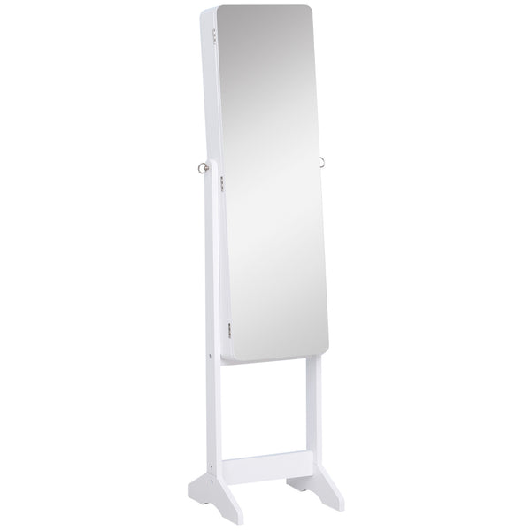 online Armadio Portagioie e Trucchi con Specchio e Illuminazione LED Automatica Bianco 30x146x36 cm