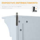 Mobile Ingresso con Appendiabiti Specchio e Scarpiera in Legno Bianco 80x40x170 cm -5