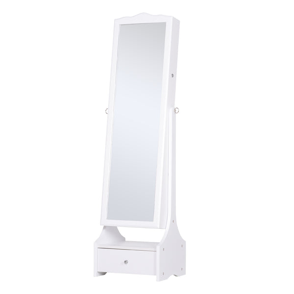 Armadio Portagioie a Specchio con Luci LED 45x36x150 cm  Bianco sconto