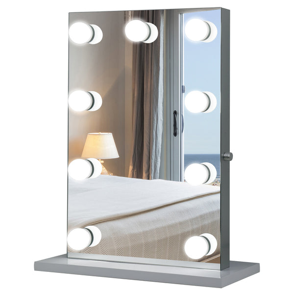 Specchio da Tavolo per Trucco con 9 Luci LED 70x50x3 cm prezzo
