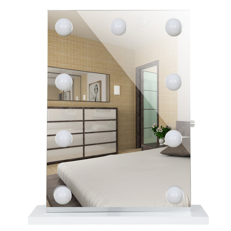 Specchio da Tavolo per Trucco con 9 Luci LED 70x50x3 cm -4