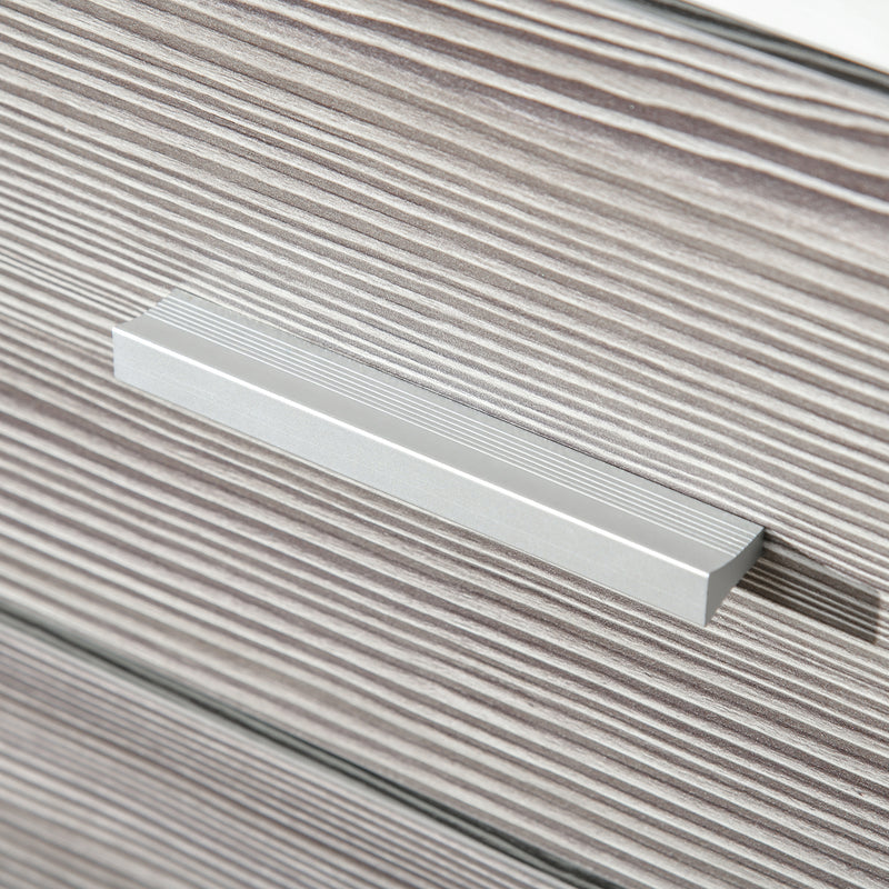 Cassettiera 4 Cassetti con Maniglie in Alluminio e Struttura in Legno 76x35x72 cm Bianco Grigio-9